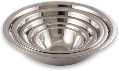 6 Piece Standard Stainless Steel Mixing Bowl Set - Mirror Finish Prep Bowls - 3/4 Qt, 1.5 Qt, 3 Qt, 4 Qt, 5 Qt and 8 Qt,