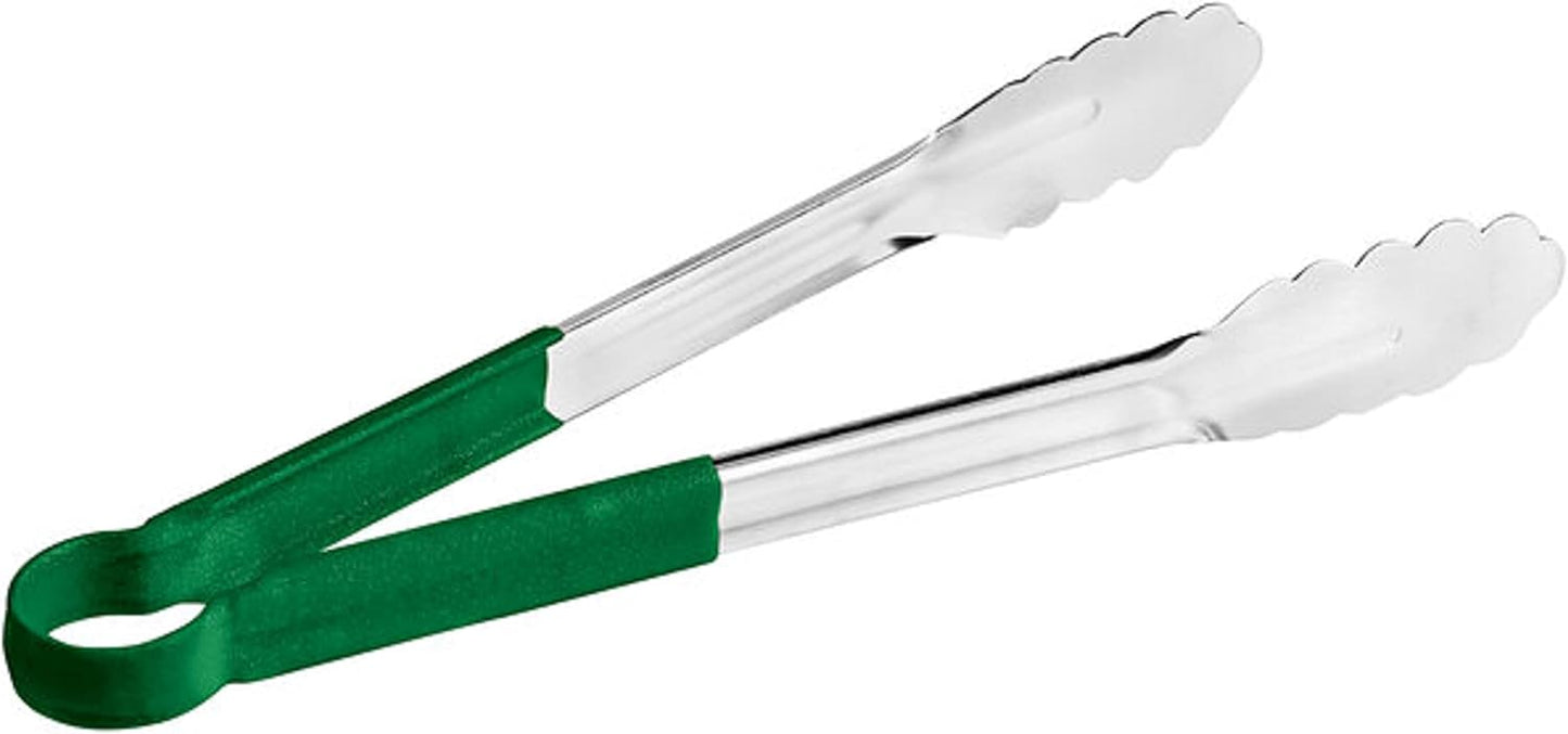 Stainless Steel Kitchen Tong with Non-Slip Coated Handles- Kitchen Tongs Metal Food Tongs Premium Stainless Steel Tongs for Cooking Food Salad Grilling Barbecue BBQ Buffet