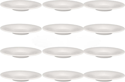 16 oz Pasta Bowls Melamine Set of 12- Dishwasher Safe Break-Resistant Reusable Pasta Plates Serving Bowl Pasta Bowls for Dinner Home Kitchen Restaurants