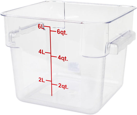 Polycarbonate Square Food Storage Container - Commercial Food Storage Containers Meal Prep Containers Reusable Food Containers for Pantry Kitchen Storage Organization