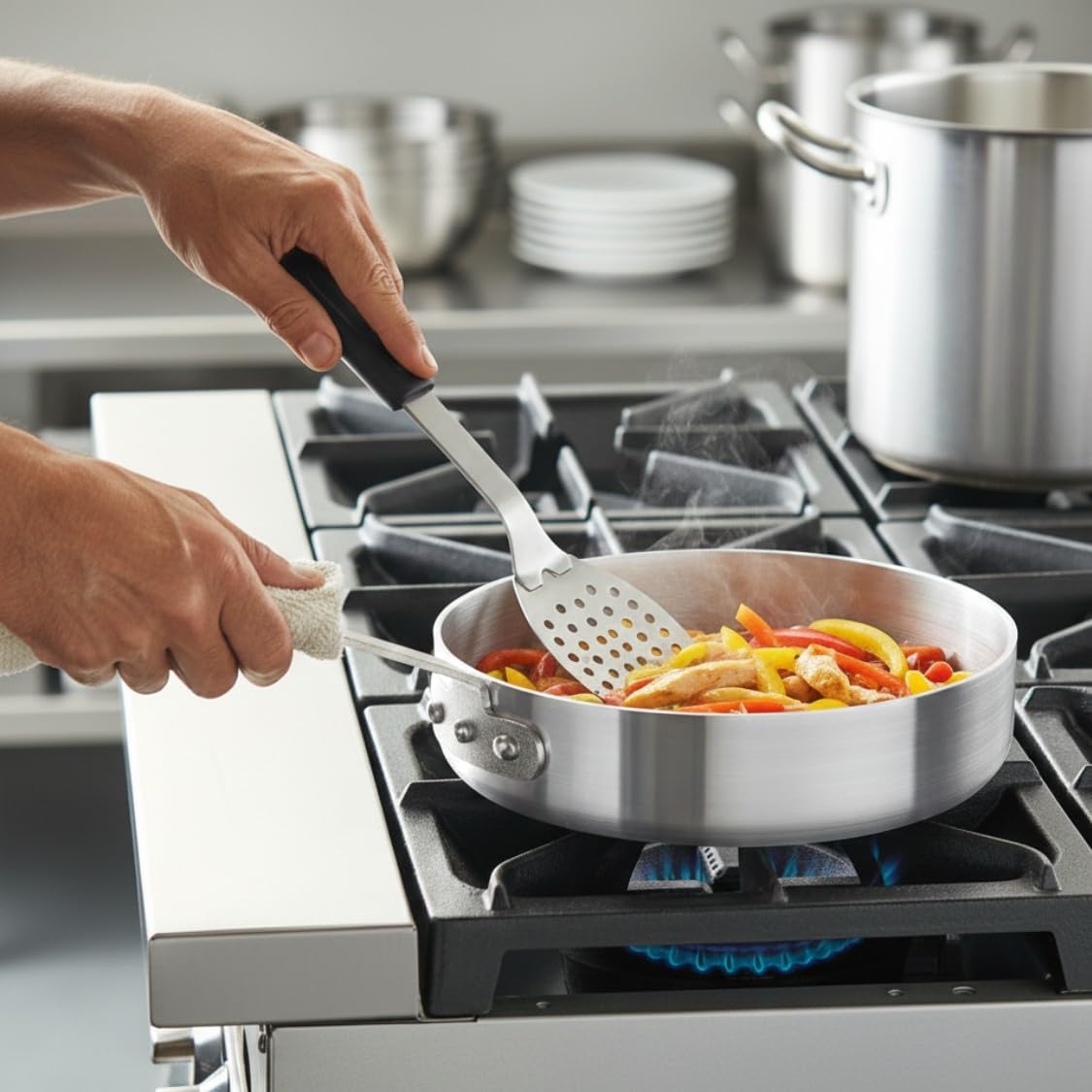 Aluminum 3.5mm Thickness Sauté Pan and Aluminum Cover - Cooking Pan Chef Cooking Pan Frying Pan Skillet for Home and Restaurant Cookware NSF Certified Dishwasher Safe