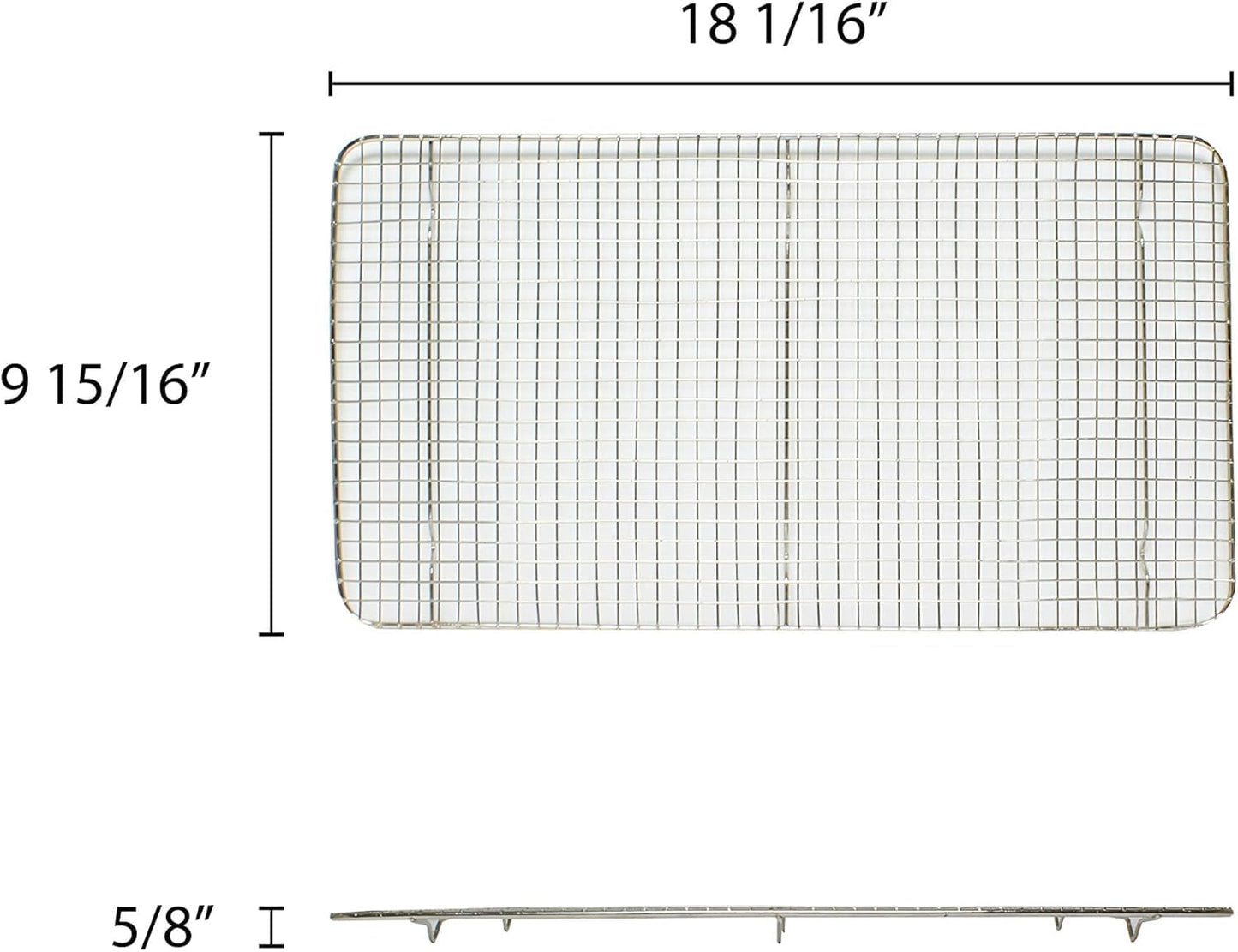 Rectangular Wire Pan Grate Chrome-Plated Set of 2-Fits Third Size  Cooling Rack Baking Sheet GraSheet Cookie Panste Cake Rack for Pies Cookies Pastries Cakes