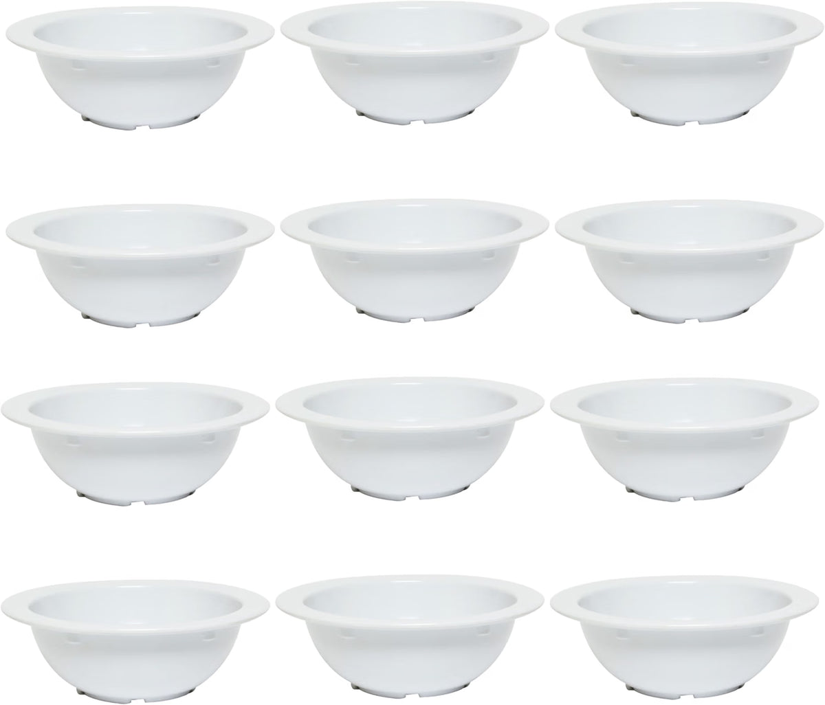 Grapefruit Bowl White Color Melamine Set of 12- Dishwasher Safe Break-Resistant Reusable Bowls Serving Bowl Soup Bowls Dessert Bowls for Fruits Salad Kitchen Restaurants