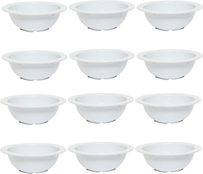 Grapefruit Bowl White Color Melamine Set of 12- Dishwasher Safe Break-Resistant Reusable Bowls Serving Bowl Soup Bowls Dessert Bowls for Fruits Salad Kitchen Restaurants