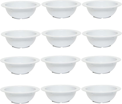 Grapefruit Bowl White Color Melamine Set of 12- Dishwasher Safe Break-Resistant Reusable Bowls Serving Bowl Soup Bowls Dessert Bowls for Fruits Salad Kitchen Restaurants