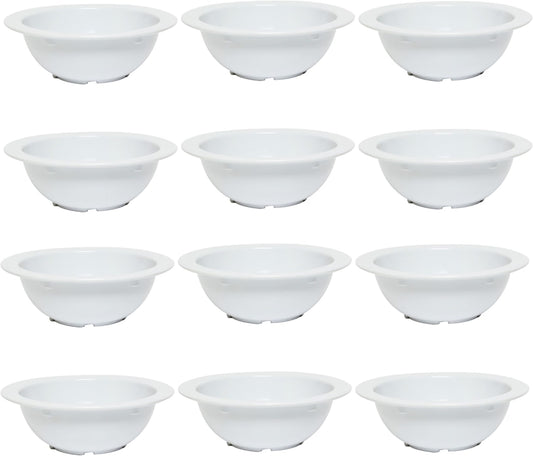 Grapefruit Bowl White Color Melamine Set of 12- Dishwasher Safe Break-Resistant Reusable Bowls Serving Bowl Soup Bowls Dessert Bowls for Fruits Salad Kitchen Restaurants