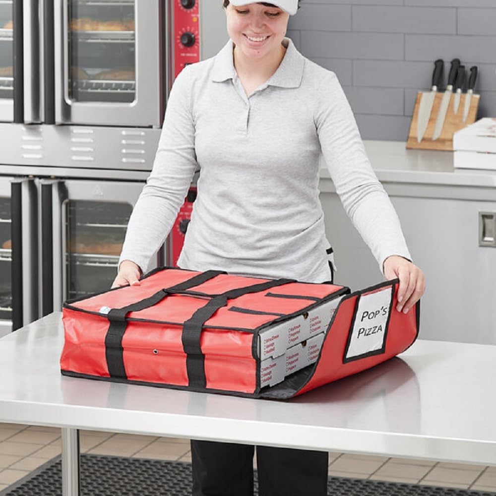 Insulated Pizza Bag Holds Pizza Leatheroid's PVC with Nylon Edges Exterior- Insulated Pizza Warmer Bags Pizza Delivery Bags Pizza Bag for Personal Professional Use