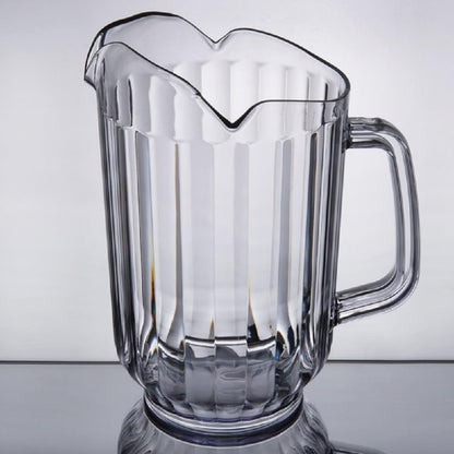 Three Spouts Water Pitcher Polycarbonate Clear Color Set of 2 - Beverage Serveware Carafe Clear Pitcher for Mimosa Bar Brunch Cold Water Juice Milk Iced Tea Lemonade