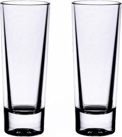 Straight Round Shot Glass Polycarbonate with Heavy Base Clear Color Set of 2- Liquor Plastic Drinking Glass Clear Shot Glass Tequila Shots for Whiskey Tequila Vodka Espresso