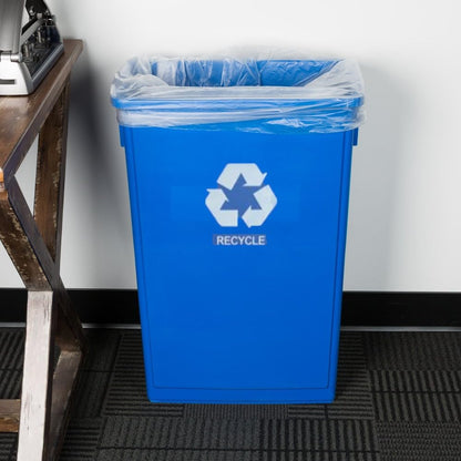 23 Gallon Recycle Trash Can Blue Color- Wastebasket Garbage Bin Lid Recycling Bin Cover Kitchen Bathroom Bedroom Office Trash Can