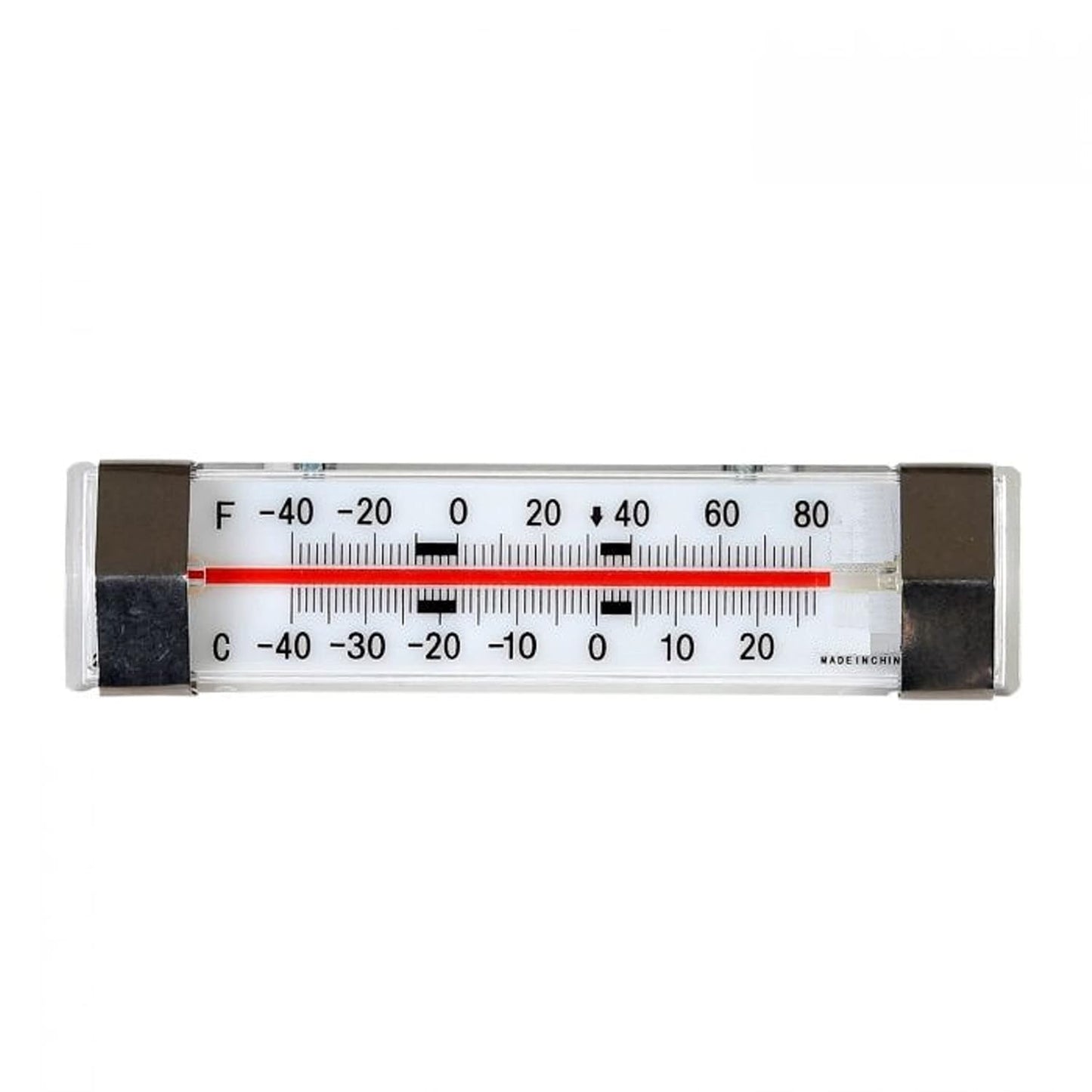 4 1/2" Stainless Steel Horizontal Tube Refrigerator Freezer Thermometer - 40°F to 80°F - Safe Temperature Indications Fridge and Freezer Temperature Zones for Freezer Refrigerator Cooler