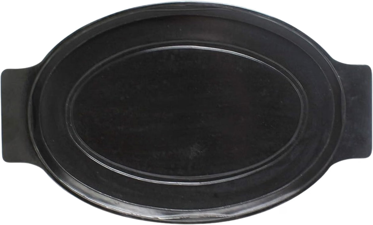 13-4/5" x 8-4/9" Oval Bakelite Underliner fits 11-5/8" x 8" Stainless Steel Sizzling Platter - Rectangular Sizzle Platter Underliner Base Restaurant Home Kitchen