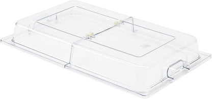 21" x 13" x 3" Full Size Polycarbonate Hinged Dome Cover Opens on both ends Clear Color- Food Pan Cover Pastry Cover Display Cover Serving Platter Covers Clear Food Pan