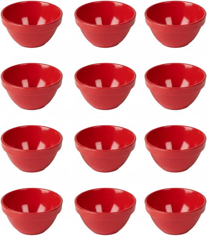 Bouillon Cup Color Melamine Set of 12- Dishwasher Safe Break-Resistant Reusable Bowls Serving Soup Bowl Broth Cups Soup Bowls Ice Cream Dipping Sauce