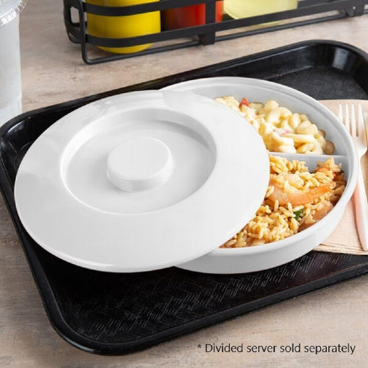 8-1/4” Deep Divided Server Lid Only Melamine Set of 12- Dishwasher Safe Break-Resistant Serving Platter Serving Plates Portion Plates for Dinner Home Kitchen Restaurants