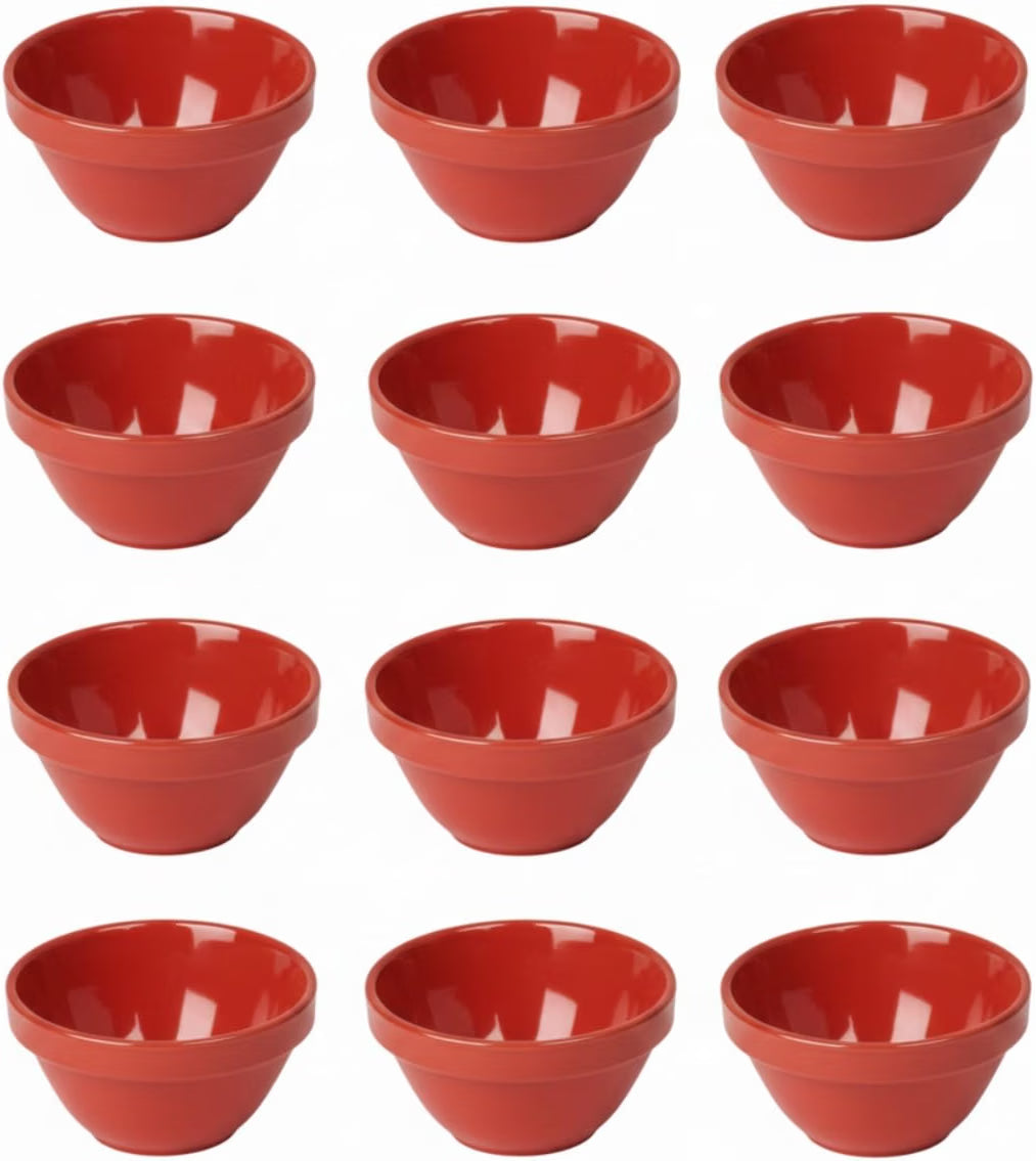 Bouillon Cup Color Melamine Set of 12- Dishwasher Safe Break-Resistant Reusable Bowls Serving Soup Bowl Broth Cups Soup Bowls Ice Cream Dipping Sauce
