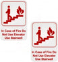 6" x 9" In Case of Fire Do Not Use Sign with Easy Peel Self-Adhesive Red on White Color Set of 2- Waterproof Self Adhesive Store Signs Indoor/Outdoor Warning Marker Home Business Use