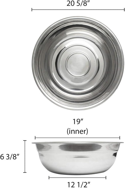 Polar Basin Stainless Steel bowl Heavy Duty Dent-Resistant with Contoured neck - Mixing Bowl Prep Bowl Metal Bowl Great for Prepping Cooking Baking Meal Prep Bowl