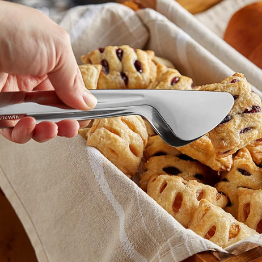 Hamburger Tong Stainless Steel- Heavy Duty Flipping Tongs Multifunctional Stainless Steel Food Tongs for Beefsteak Bread Hamburger BBQ Meats Pizza Pies Bread Fish