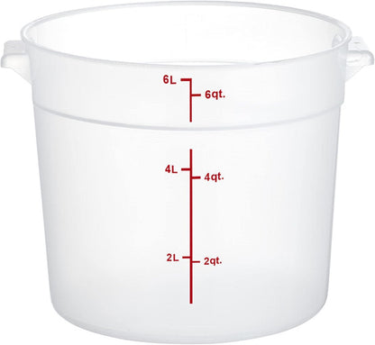 Round Food Storage Container Translucent Polypropylene- Commercial Food Storage Containers Meal Prep Containers Reusable Food Containers for Pantry Kitchen Storage Organization