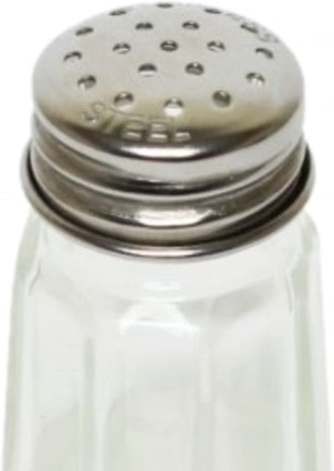 Paneled Spices Glass Shaker with Stainless Steel Cap Set of 12- Paneled design Spice Shakers Salt Pepper Shakers Spice Jars Table Accessories Counter for Kitchen Restaurants