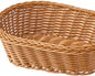 11" x 7" x 3-1/2" Plastic Oval Hand-Woven Bread Basket- Woven Food Serving Basket for Fruit Bread Serving Basket Decorative Basket Perfect for Cafe Home and Restaurants