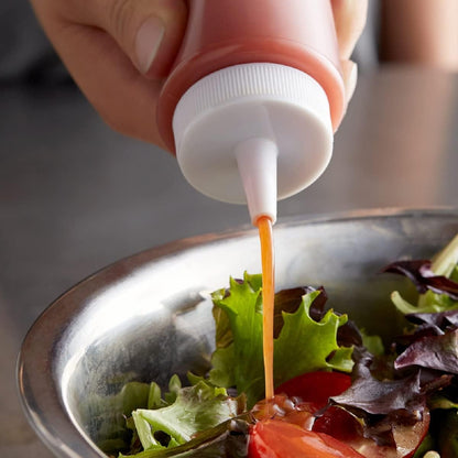 Set of 12 Squeeze Condiment Dispensing Bottles 8 oz - Plastic Squeeze Bottle For Sauces Spreads Ketchup Mustard Mayo Hot sauces and Olive oil