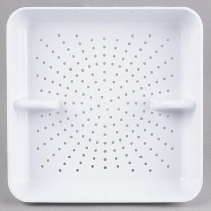 8.5-inch White Floor Drain Strainer 1/8-inch Holes- Square Sink Drain Basket for Restaurants Home and More