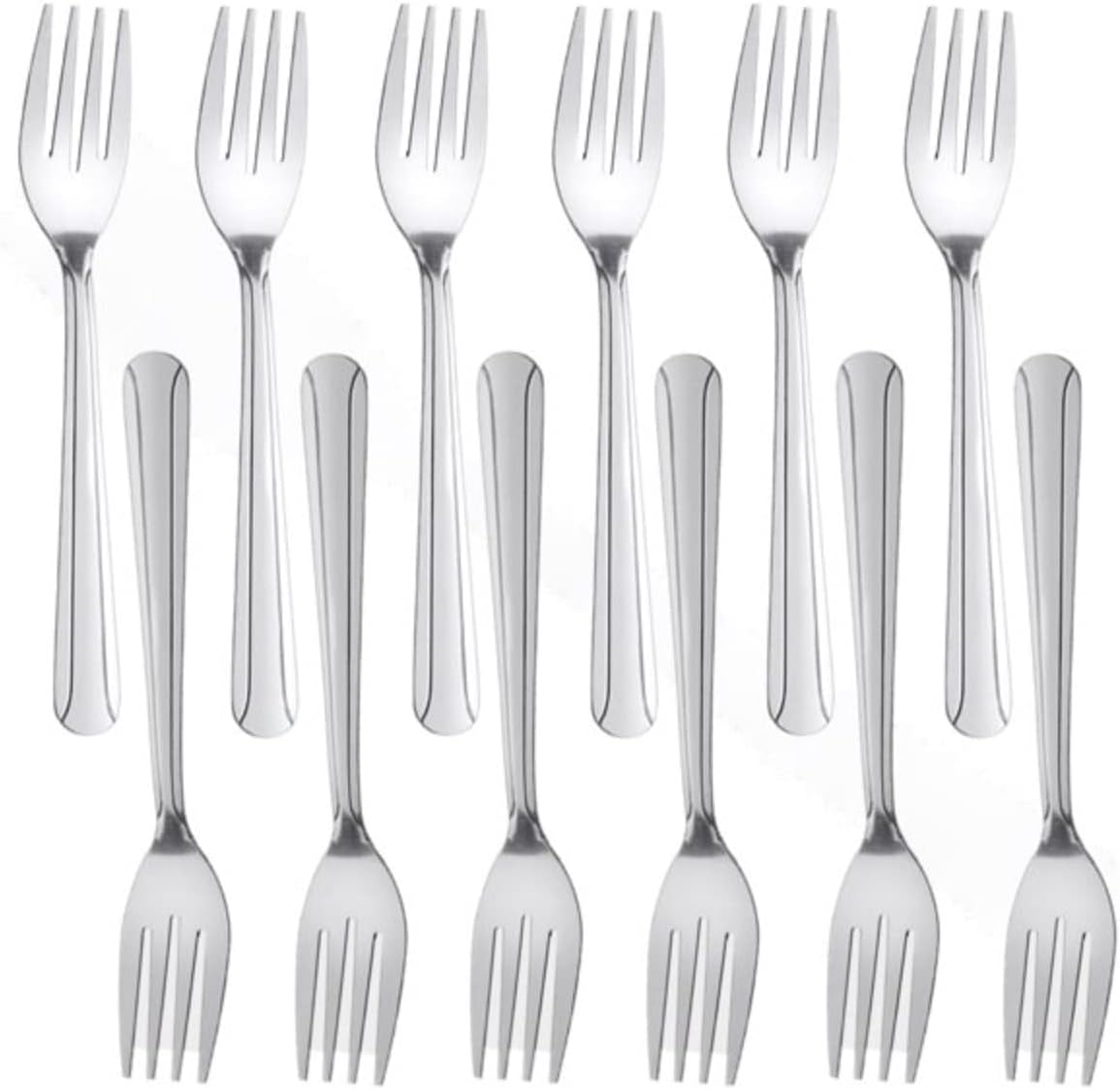 Domilion Stainless Steel Set of 12- Stainless Steel Flatware Silverware Cutlery Kitchen Tableware Set for Home Restaurant for Stirring Coffee Dessert Ice Cream Cappuccino