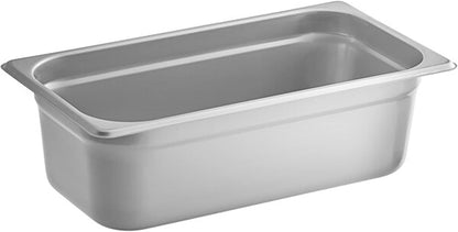Deep Stainless Steel Anti-Jamming Steam Pan 22 Gauge- Chafing Steam Table Pans Catering Food Storage Metal Pan Hotel Pan for Restaurant Events Catering Use