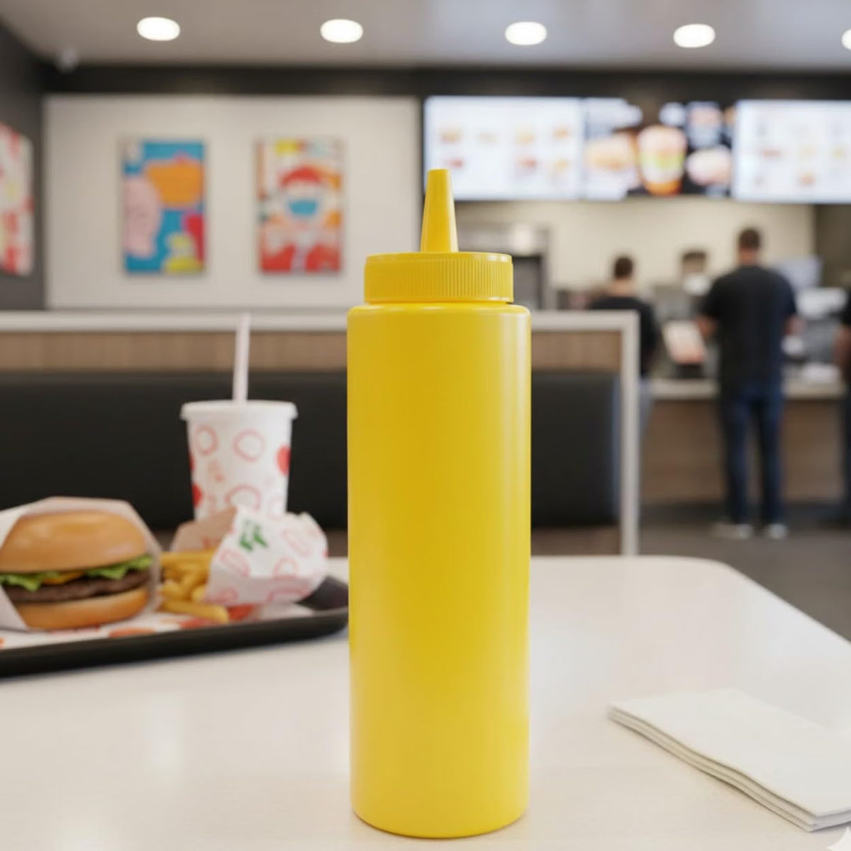 Set of 12 Squeeze Condiment Dispensing Bottles 8 oz - Plastic Squeeze Bottle For Sauces Spreads Ketchup Mustard Mayo Hot sauces and Olive oil