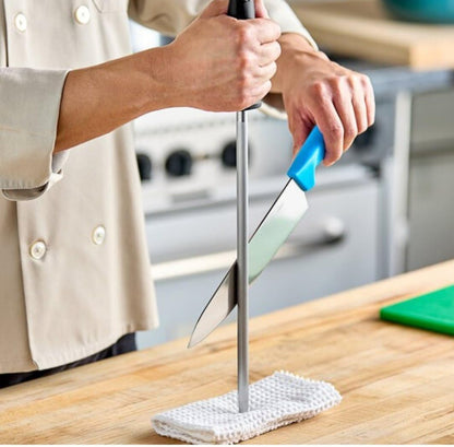 Diamond Steel Sharpener with Black Handle- Knife Sharpener Rod Sharpening Rod Kitchen Knives Sharpener for Home Kitchen Restaurant Hunting