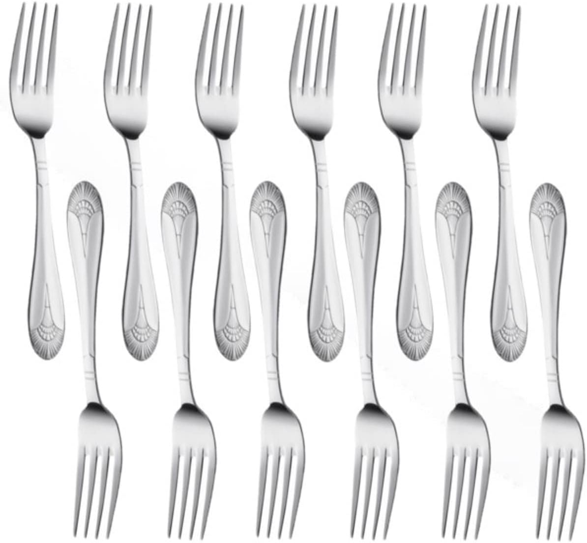 Elizabeth Stainless Steel Set of 12- Stainless Steel Silverware Flatware Cutlery Kitchen Tableware Set for Home and Restaurant