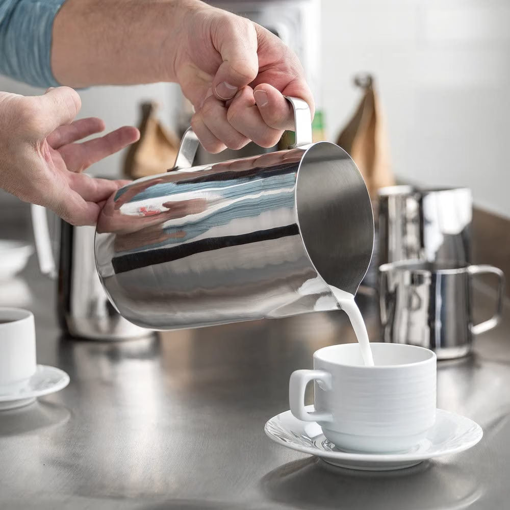 Stainless Steel Frothing Milk Pitcher- Espresso Steaming Pitcher Coffee Bar Espresso Machine Accessories Cappuccino Barista Tool Milk Jug Steamer Frother Cup