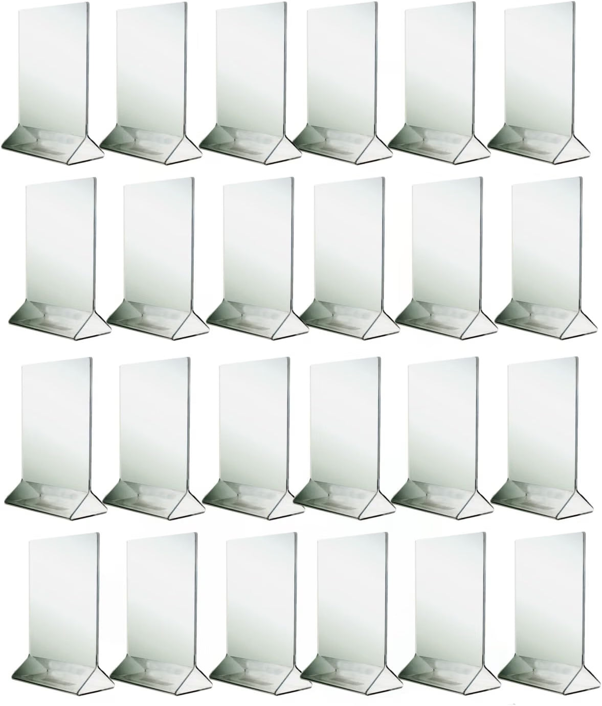 4” x 6” Acrylic Menu Sign Photo Table Holders Clear- Upright Table Desk Displays Double Sided Table Menu Stands Picture Frames for Wedding Table Numbers Restaurant Signs