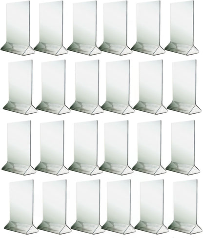 4” x 6” Acrylic Menu Sign Photo Table Holders Clear- Upright Table Desk Displays Double Sided Table Menu Stands Picture Frames for Wedding Table Numbers Restaurant Signs