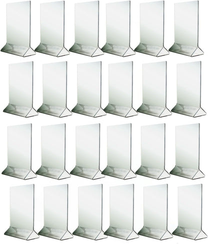 4” x 6” Acrylic Menu Sign Photo Table Holders Clear- Upright Table Desk Displays Double Sided Table Menu Stands Picture Frames for Wedding Table Numbers Restaurant Signs
