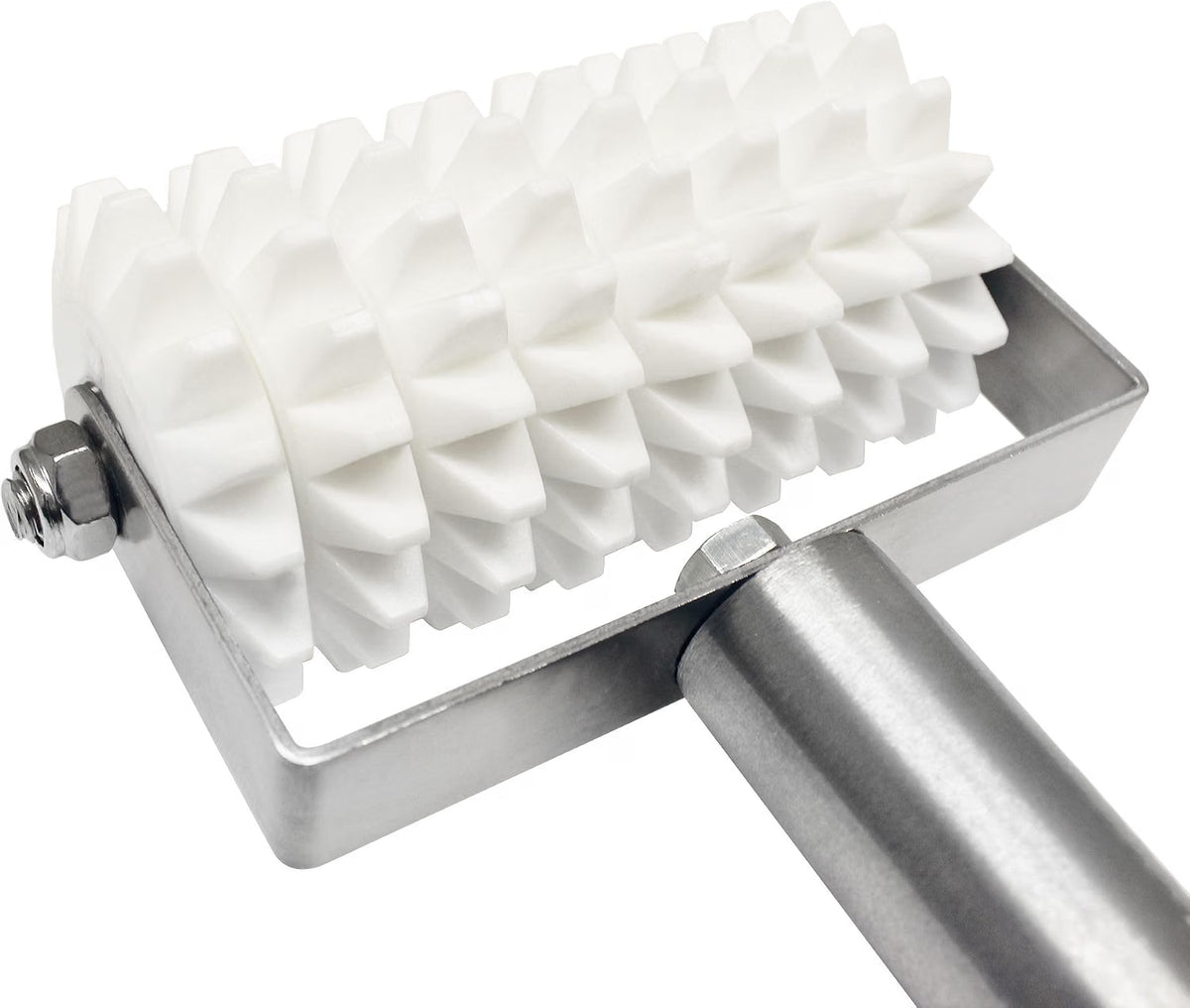 Pizza Dough Roller Docker 8 Wheels Stainless Steel Handle with Plastic barrel 8" x 4-7/8" - Pastry Dough Docker Pizza Dough Docker for Crackers Homemade Bread Pie Cake Pizza Dough Roller