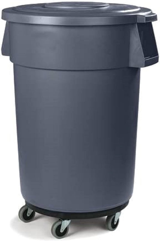 18” x 6” Black 5" Caster Trash Can Dollies with Rubber Wheels- Heavy-Duty Trash Can Dolly Plastic Dolly with Casters for Round Trash Cans Waste Container Dollies Trash Dolly