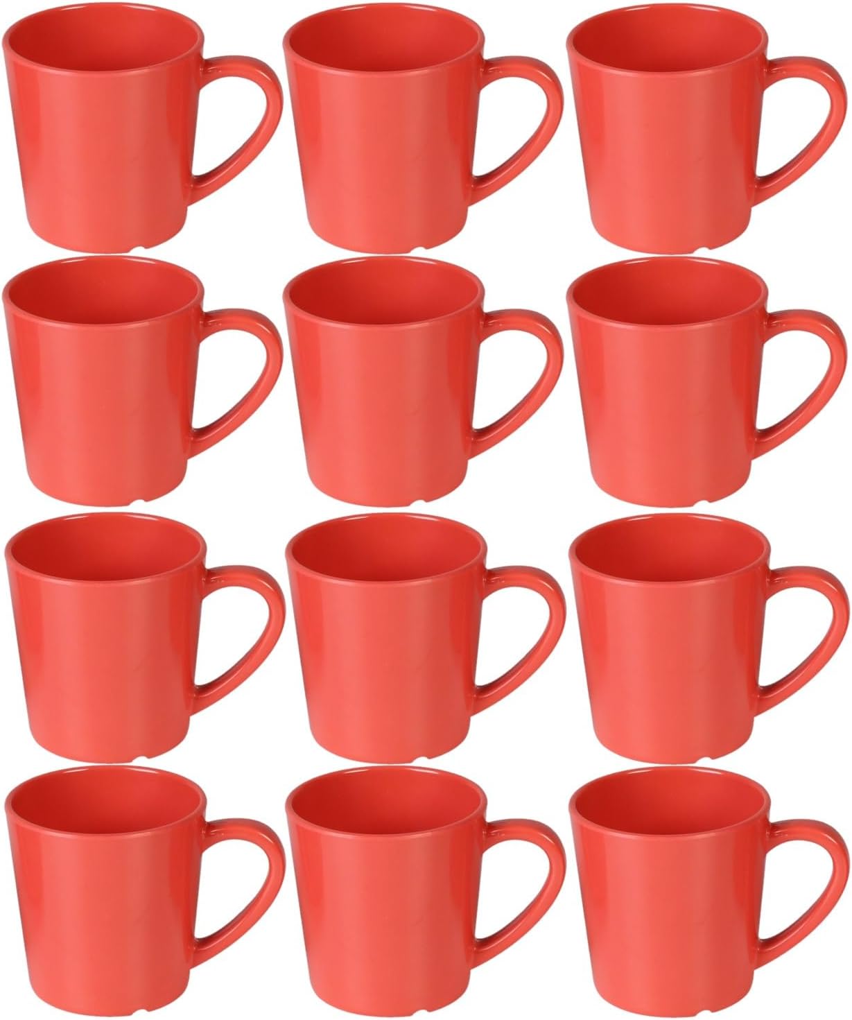 7 oz Mug/Cup Melamine Set of 12- Dishwasher Safe Break-Resistant Coffee Cup Set Reusable Plastic Cup for Latte Cappuccino Cocoa Hot Tea Mocha Home Cafe Restaurants