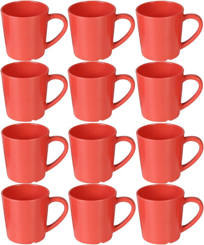 7 oz Mug/Cup Melamine Set of 12- Dishwasher Safe Break-Resistant Coffee Cup Set Reusable Plastic Cup for Latte Cappuccino Cocoa Hot Tea Mocha Home Cafe Restaurants