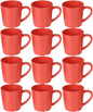 7 oz Mug/Cup Melamine Set of 12- Dishwasher Safe Break-Resistant Coffee Cup Set Reusable Plastic Cup for Latte Cappuccino Cocoa Hot Tea Mocha Home Cafe Restaurants