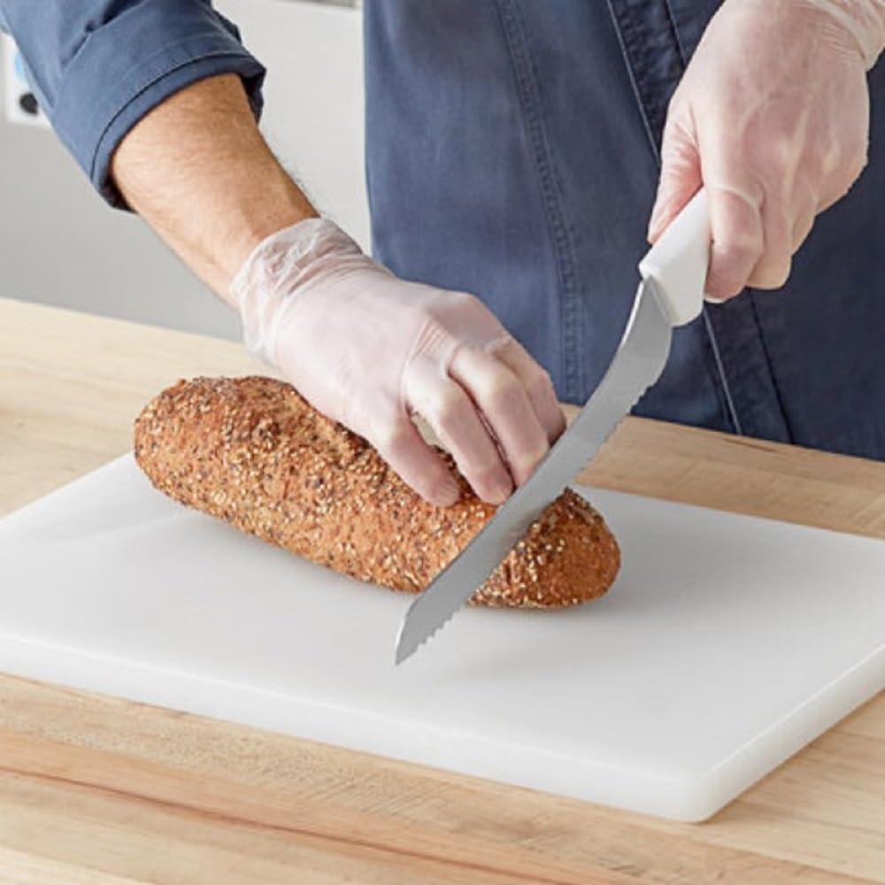 Utility Cutting Board White Color Plastic- Thick Non-Skid Plastic Chopping Board Cutting Board for Kitchen Meat Vegetables Fruits Home Restaurants Dishwasher Safe