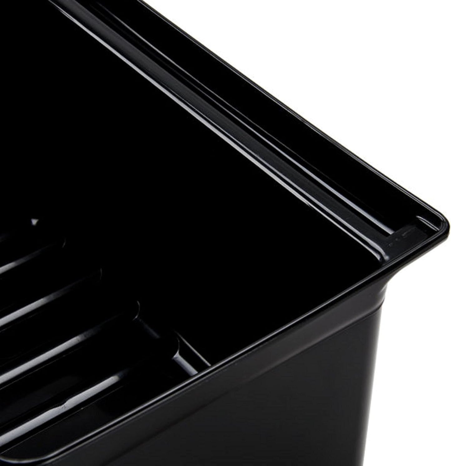 Silverware Bin Fits Rolling Utility Cart Heavy Duty Black Color 13" x 9-1/4" x 7"-Plastic Utensils Drawer Holder Kitchen Utensils Silverware Flatware Organizer