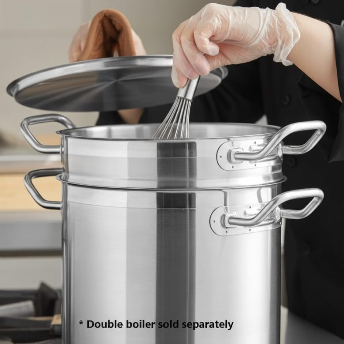 Stainless Steel Double Boiler Cover Thickness- Steam Melting Pot Cover Stainless Steel for Melting Chocolate Candy Butter and Cheese Dishwasher & Oven Safe