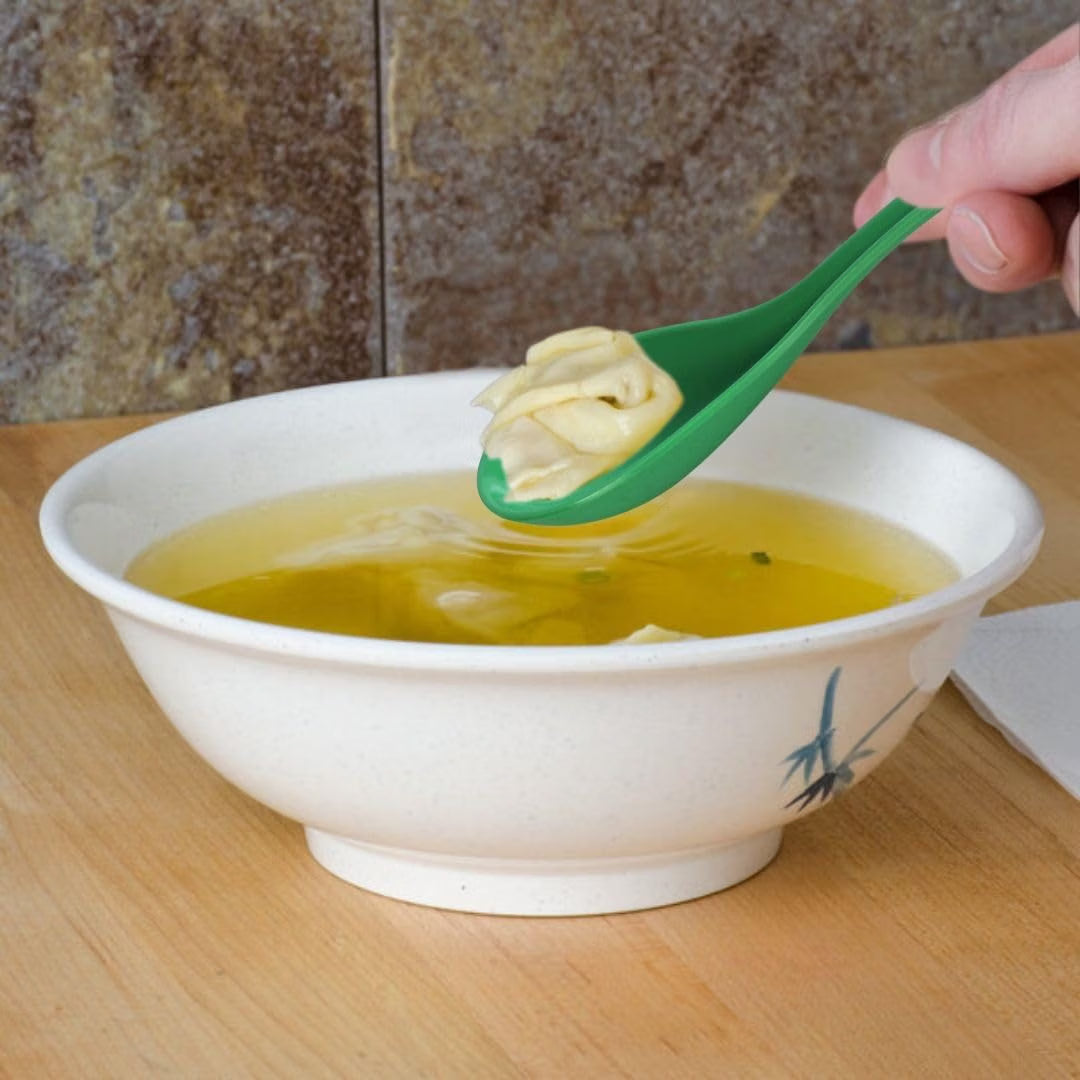 1 oz Asian Soup Spoon Melamine Set of 12 - Break-Resistant Soup Spoons, Table Spoons, Ramen Spoons, Japanese Soup Spoons for Dumpling, Miso, Pho, Wonton, Noodles