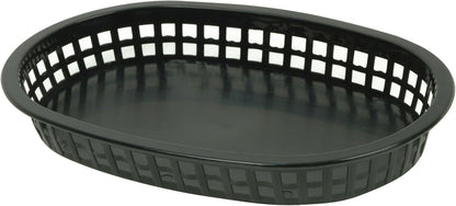 10-3/4" Oblong Fast Food Basket Plastic Set of 12- Fry Fast Food Reusable Foodservice Restaurant Diner Tray Plates Restaurant Deli Serving Chicken Burgers Sandwiches & Fries