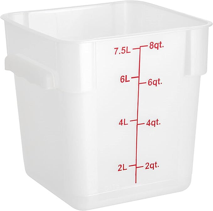 Polycarbonate Square Food Storage Container - Commercial Food Storage Containers Meal Prep Containers Reusable Food Containers for Pantry Kitchen Storage Organization