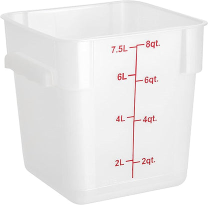 Polycarbonate Square Food Storage Container - Commercial Food Storage Containers Meal Prep Containers Reusable Food Containers for Pantry Kitchen Storage Organization