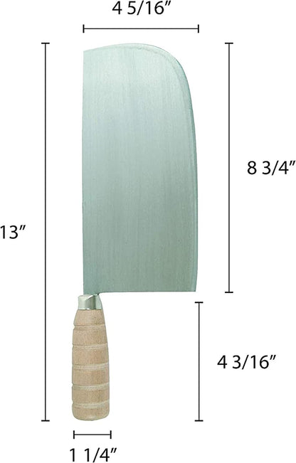 Cast Iron Ping Knife/Cleaver with Wooden Handle- Meat Bone Chopper for Butcher Slicing Vegetables Butcher Chopper Kitchen Knife for Home Kitchen and Restaurant